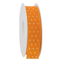 Geschenkband Baumwolle Punkte orange 25 mm Geschenkband Baumwolle Punkte orange 25 mm