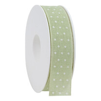 Geschenkband Baumwolle Punkte pastellgrün 25 mm Geschenkband Baumwolle Punkte pastellgrün 25 mm