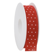 Geschenkband Baumwolle Punkte rot 25 mm Geschenkband Baumwolle Punkte rot 25 mm
