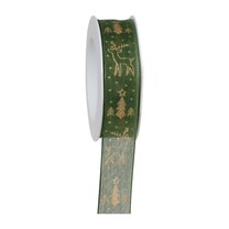 Geschenkband grün Rentier-Tannen Geschenkband grün Rentier-Tannen
