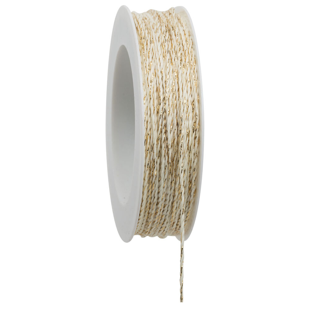 Geschenkband Kordel Twist creme/gold 2 mm x 50 m Geschenkband Kordel Twist creme/gold 2 mm x 50 m