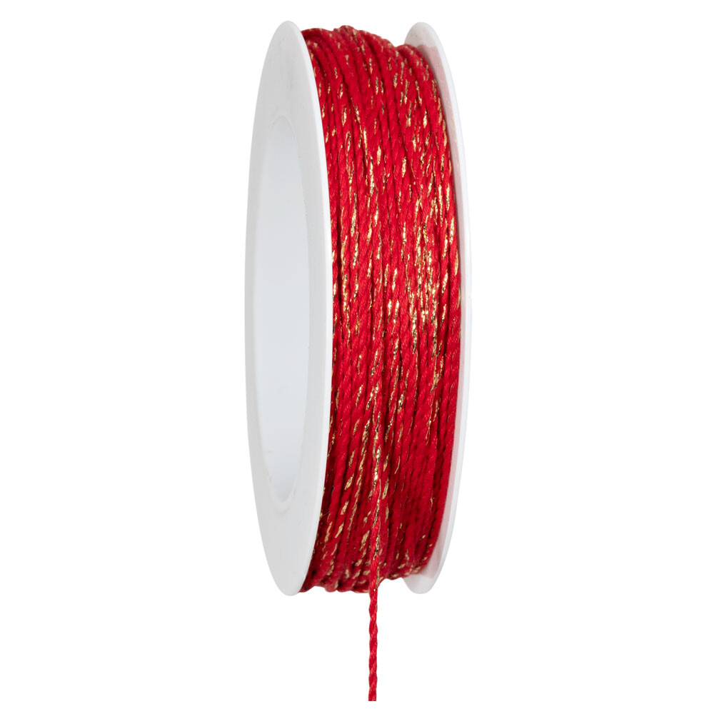 Geschenkband Kordel Twist rot/gold 2 mm x 50 m Geschenkband Kordel Twist rot/gold 2 mm x 50 m