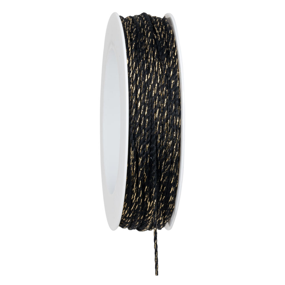Geschenkband Kordel Twist schwarz/gold 2 mm x 50 m Geschenkband Kordel Twist schwarz/gold 2 mm x 50 m