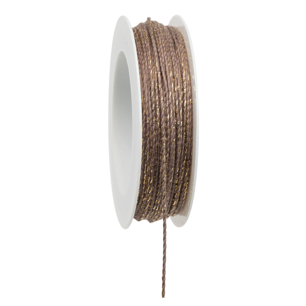 Geschenkband Kordel Twist taupe/gold 2 mm x 50 m Geschenkband Kordel Twist taupe/gold 2 mm x 50 m
