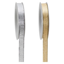 Geschenkband mit Webkante Metallic