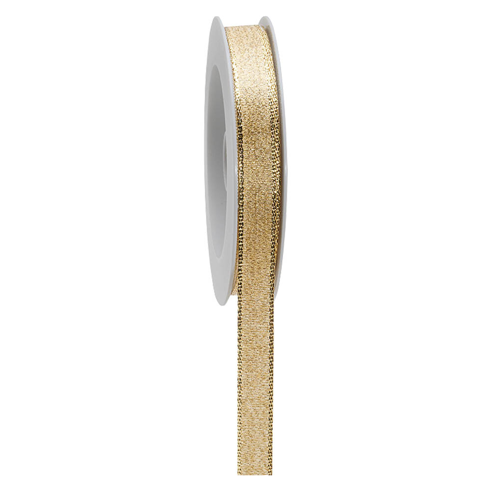 Geschenkband mit Webkante Metallic gold