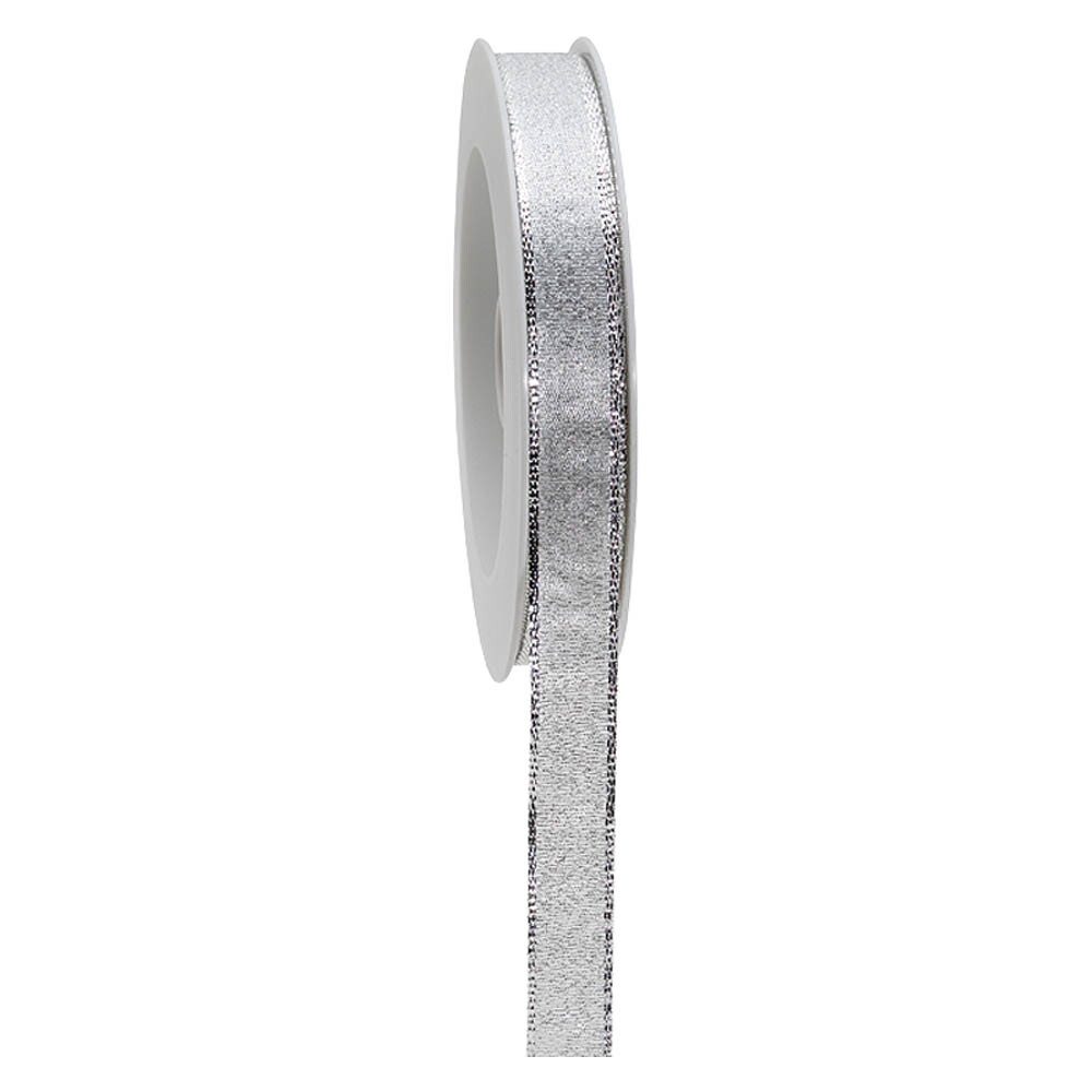 Geschenkband mit Webkante Metallic silber