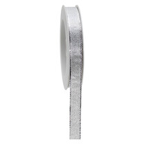 Geschenkband mit Webkante Metallic silber
