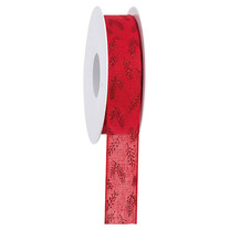 Geschenkband Nadelzweig rot/bordeaux 25 mm