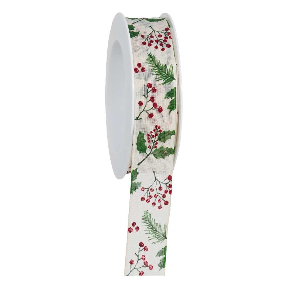 Geschenkband Naturfarben Zweige/Beeren