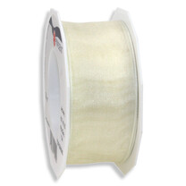 Geschenkband "Organza" mit Drahtkante Creme 40 mm Geschenkband "Organza" mit Drahtkante Creme 40 mm
