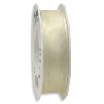 Geschenkband "Organza" mit Drahtkante Creme 25 mm Geschenkband "Organza" mit Drahtkante Creme 25 mm