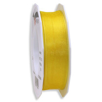 Geschenkband "Organza" mit Drahtkante Gelb 25 mm Geschenkband "Organza" mit Drahtkante Gelb 25 mm