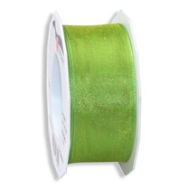 Geschenkband "Organza" mit Drahtkante Limette 40 mm Geschenkband "Organza" mit Drahtkante Limette 40 mm
