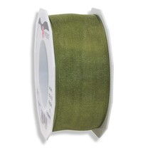 Geschenkband "Organza" mit Drahtkante Olivgrün 40 mm Geschenkband "Organza" mit Drahtkante Olivgrün 40 mm