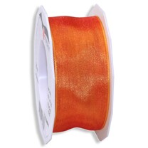 Geschenkband "Organza" mit Drahtkante Orange 40 mm Geschenkband "Organza" mit Drahtkante Orange 40 mm