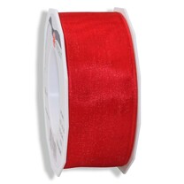 Geschenkband "Organza" mit Drahtkante Rot 40 mm Geschenkband "Organza" mit Drahtkante Rot 40 mm