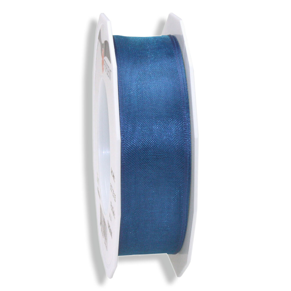 Geschenkband "Organza" mit Drahtkante Royalblau 25 mm Geschenkband "Organza" mit Drahtkante Royalblau 25 mm