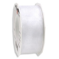 Geschenkband "Organza" mit Drahtkante Weiß 40 mm Geschenkband "Organza" mit Drahtkante Weiß 40 mm