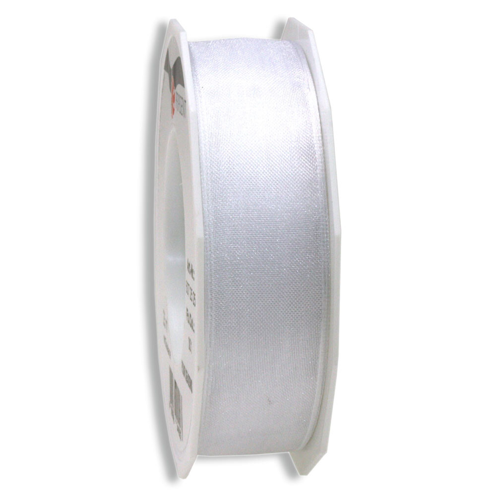 Geschenkband "Organza" mit Drahtkante Weiß 25 mm Geschenkband "Organza" mit Drahtkante Weiß 25 mm