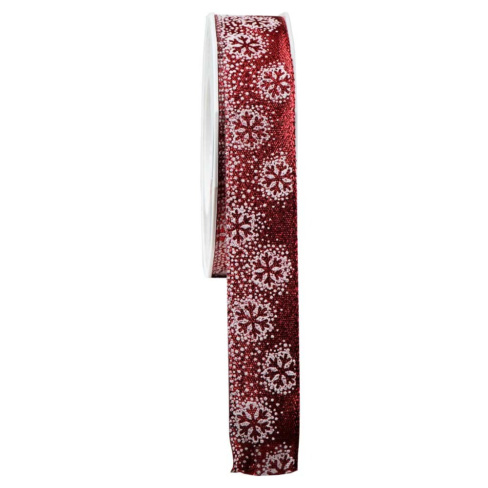 Geschenkband Schneekristalle Weihnachten bordeaux Geschenkband Schneekristalle Weihnachten bordeaux
