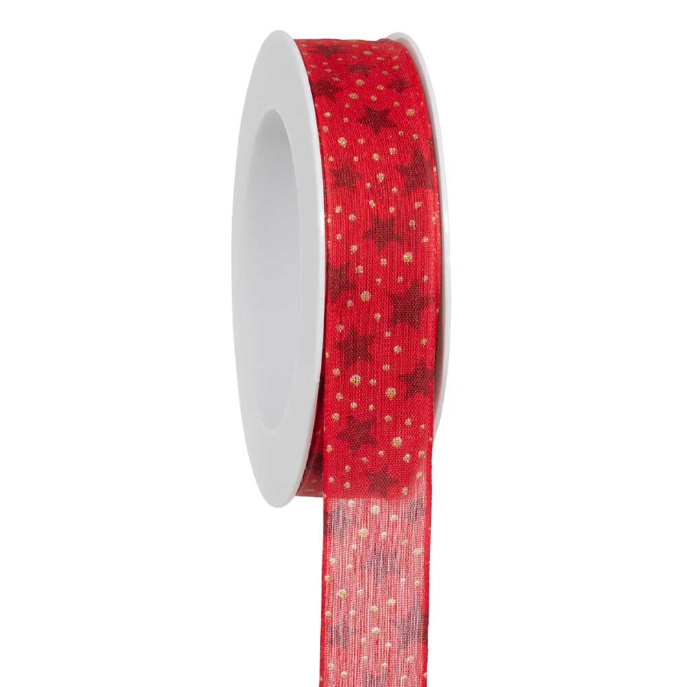 Geschenkband Sterne-Punkte Weihnachten bordeaux Geschenkband Sterne-Punkte Weihnachten bordeaux
