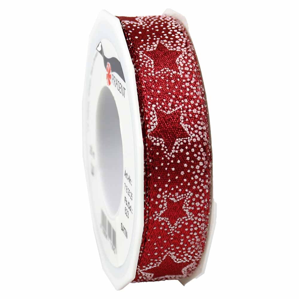 Geschenkband Sterne - Weihnachten bordeaux/glitter Geschenkband Sterne - Weihnachten bordeaux/glitter