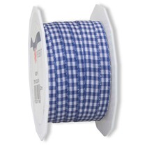Geschenkband Stoffband Vichy Karo Blau 10 mm Geschenkband Stoffband Vichy Karo Blau 10 mm