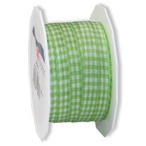 Geschenkband Stoffband Vichy Karo Limette 10 mm Geschenkband Stoffband Vichy Karo Limette 10 mm