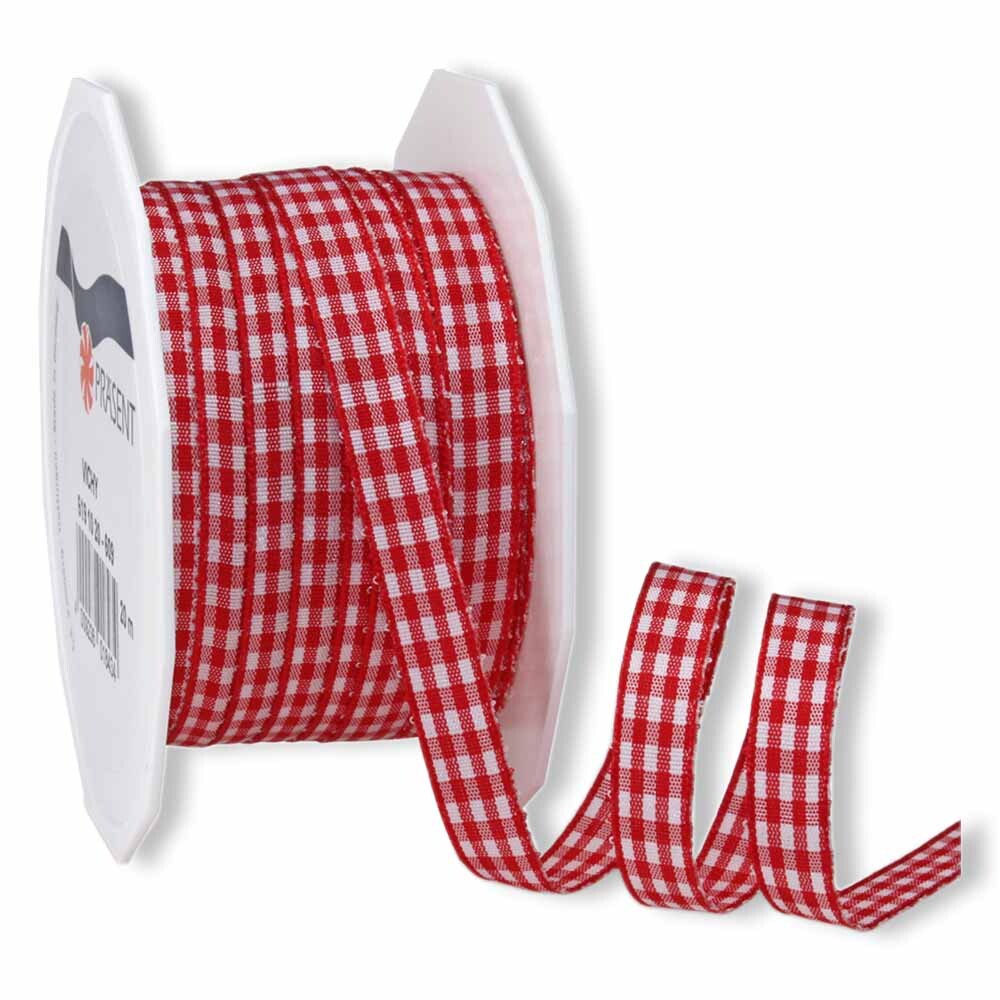 Geschenkband Stoffband Vichy Karo Rot 10 mm Geschenkband Stoffband Vichy Karo Rot 10 mm