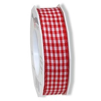 Geschenkband Stoffband Vichy Karo Rot 25 mm Geschenkband Stoffband Vichy Karo Rot 25 mm