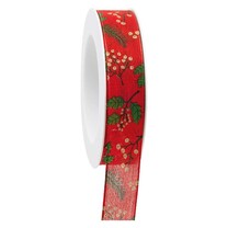 Geschenkband Zweige grün-weiß - Weihnachten 25 mm Geschenkband Zweige grün-weiß - Weihnachten 25 mm
