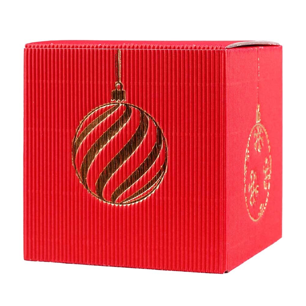 Geschenkbox offene Welle Weihnachtskugeln rot Geschenkbox offene Welle Weihnachtskugeln rot