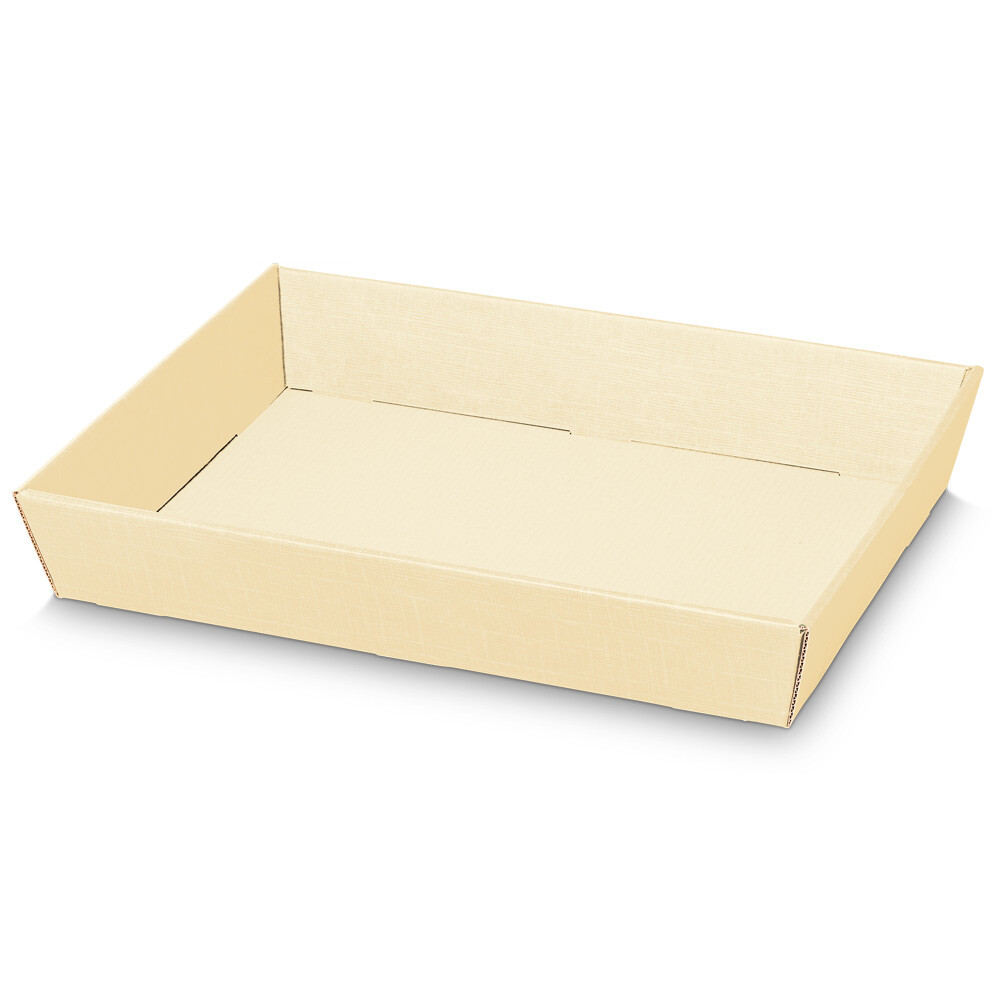 Geschenkkörbe 4-eckig Seta creme mittel flach Geschenkkörbe 4-eckig Seta creme mittel flach