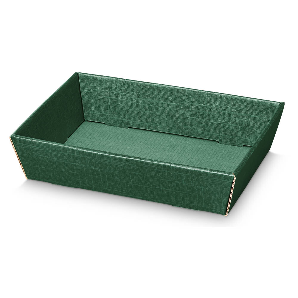 Geschenkkörbe 4-eckig Seta dunkelgrün mini flach Geschenkkörbe 4-eckig Seta dunkelgrün mini flach