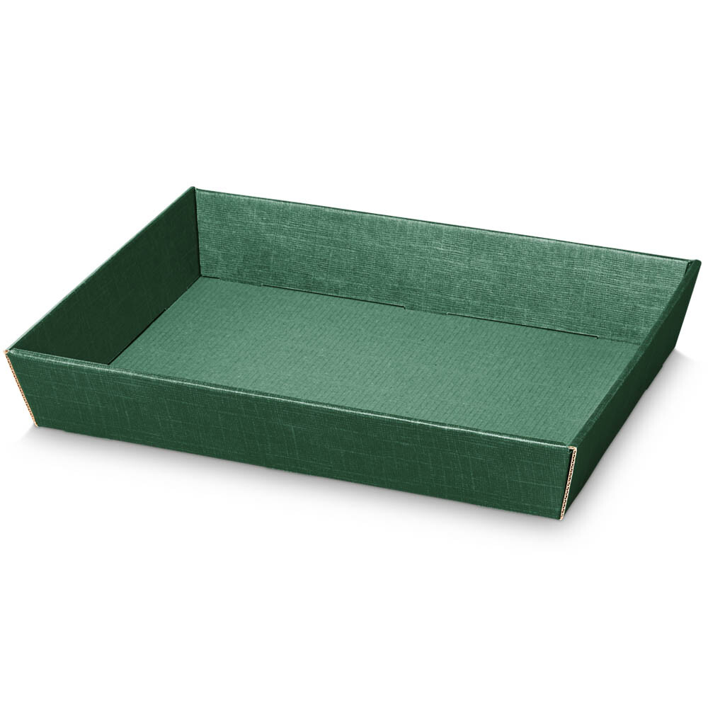 Geschenkkörbe 4-eckig Seta dunkelgrün mittel flach Geschenkkörbe 4-eckig Seta dunkelgrün mittel flach
