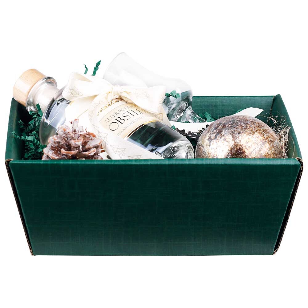 Geschenkkörbe 4-eckig Seta grün klein