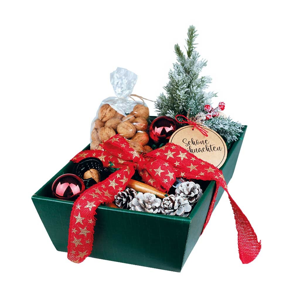 Geschenkkörbe 4-eckig Seta grün mittel Geschenkkörbe 4-eckig Seta grün mittel