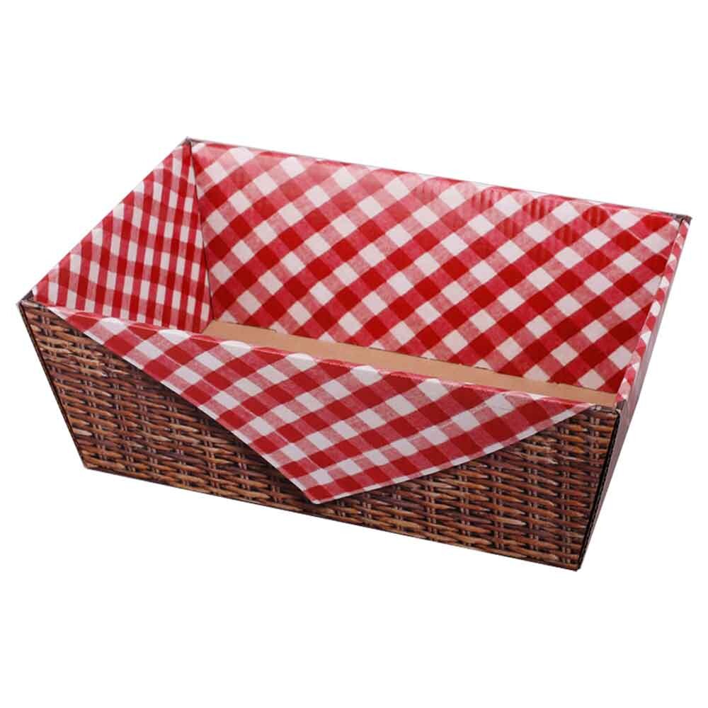 Geschenkkorb 4-eckig Brotzeit rot klein Geschenkkorb 4-eckig Brotzeit rot klein