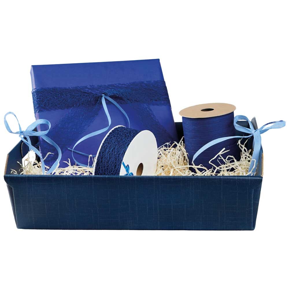 Geschenkkorb flach blau mit Tragegriff klein Geschenkkorb flach blau mit Tragegriff klein