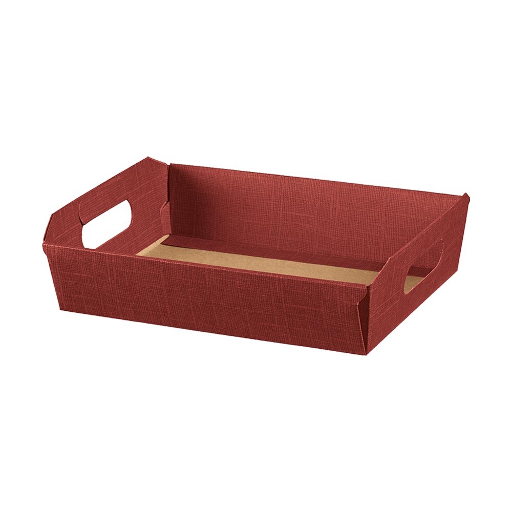 Geschenkkorb flach bordeaux mit Tragegriff klein Geschenkkorb flach bordeaux mit Tragegriff klein