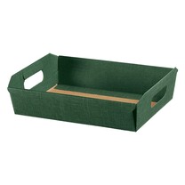 Geschenkkorb flach dunkelgrün mit Tragegriff mittel Geschenkkorb flach dunkelgrün mit Tragegriff mittel