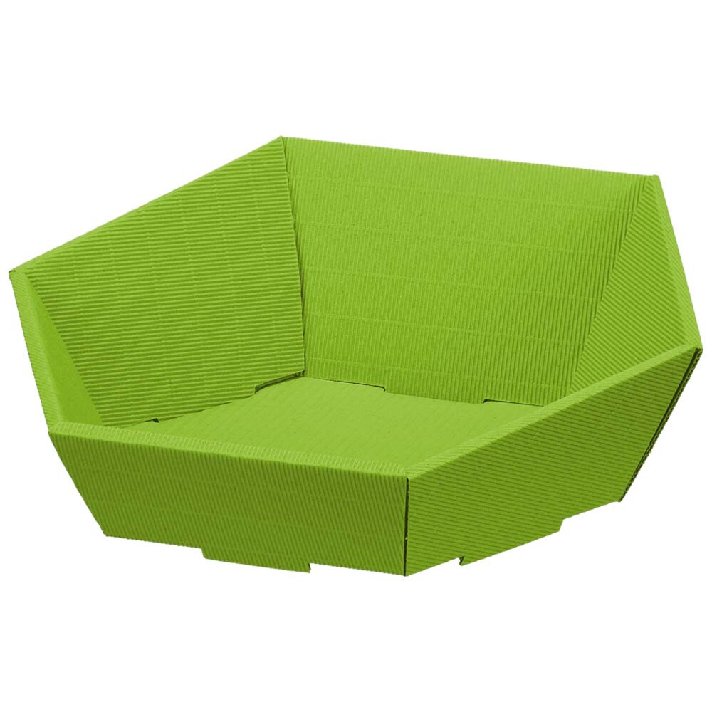 Geschenkkorb Präsentkorb Wellpappkorb 6-eckig mittel hellgrün Geschenkkorb Präsentkorb Wellpappkorb 6-eckig mittel hellgrün