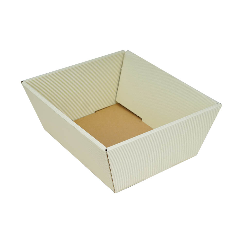 Präsentkorb offene Feinwelle klein creme Präsentkorb offene Feinwelle klein creme