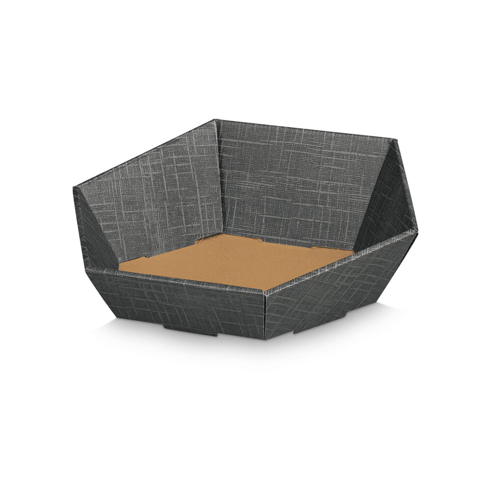 Geschenkkorb Seta 6-eckig anthrazit klein Geschenkkorb Seta 6-eckig anthrazit klein