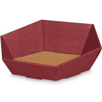 Geschenkkorb Seta 6-eckig bordeaux groß
