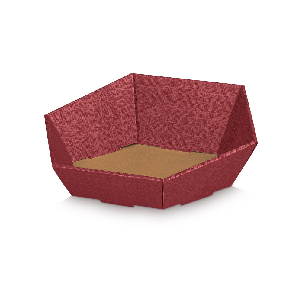 Geschenkkorb Seta 6-eckig bordeaux klein Geschenkkorb Seta 6-eckig bordeaux klein
