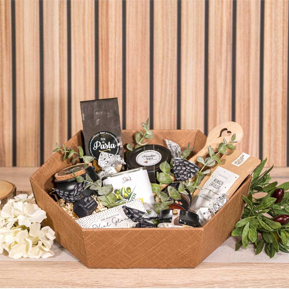 Geschenkkorb Seta 6-eckig natur mini Geschenkkorb Seta 6-eckig natur mini