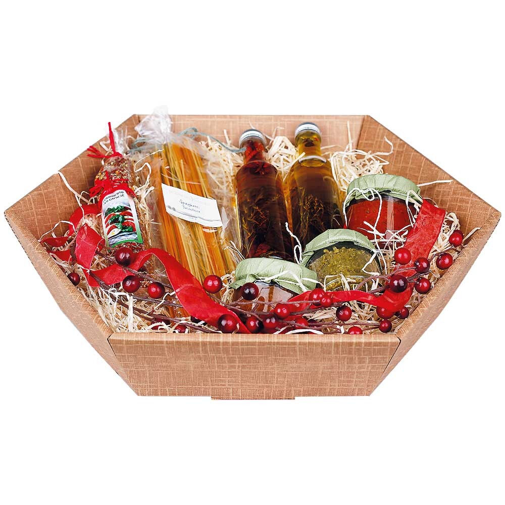 Geschenkkorb Seta 6-eckig Naturfarben groß Geschenkkorb Seta 6-eckig Naturfarben groß