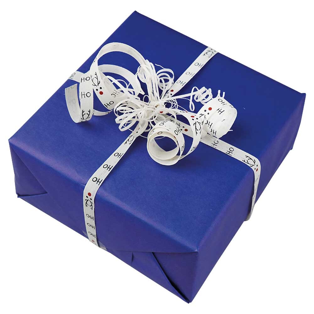 Geschenkpapier aus Kraftpapier weiß 70 cm blau Geschenkpapier aus Kraftpapier weiß 70 cm blau